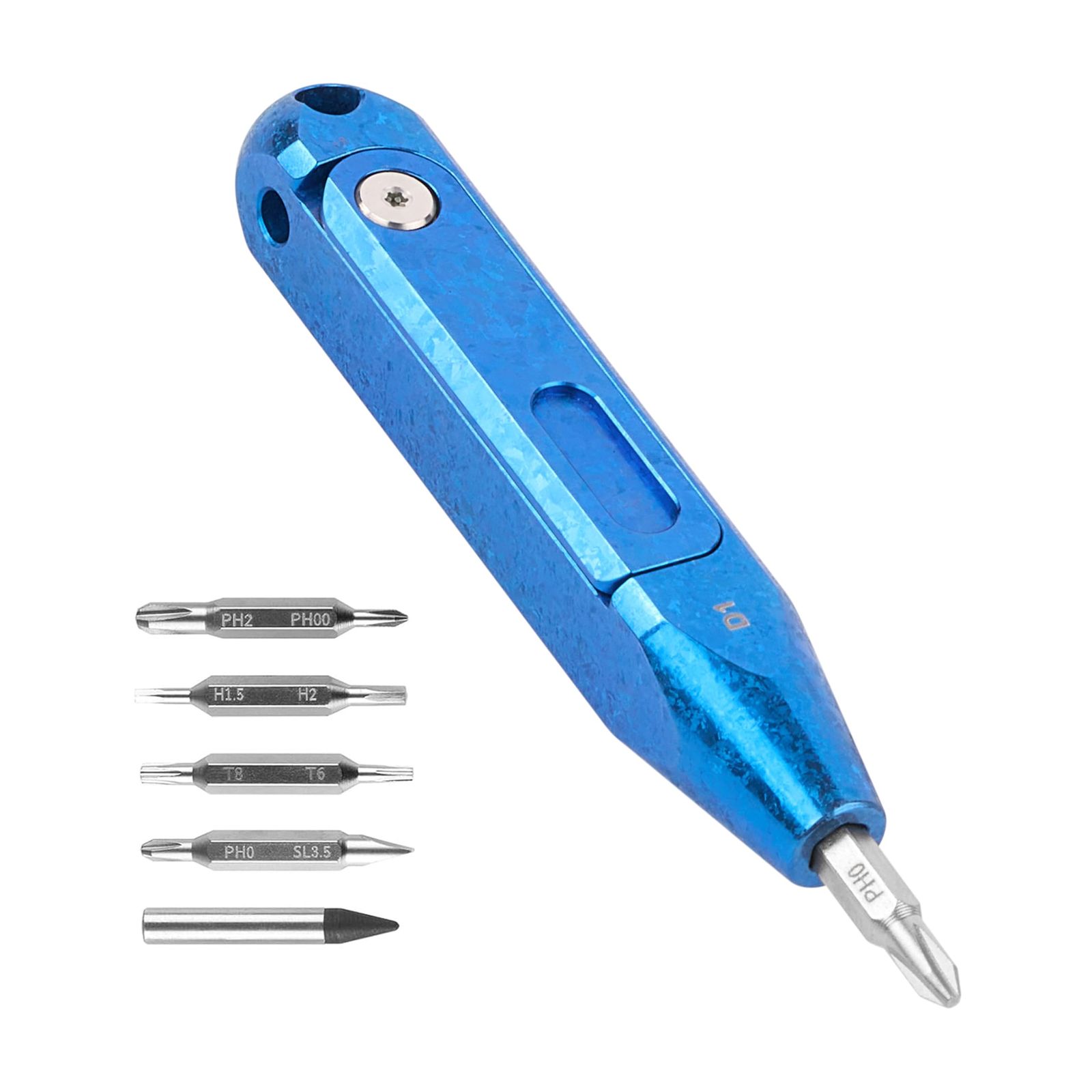 OKNIFE オタクル D1 EDC マルチビットポケットドライバー 8イン1 ミニドライバーセット 磁気修理マルチツール コンピューター眼鏡用 毎日のホーム改善用 (スノーフレークブルー) [スノーフレークブルー。]