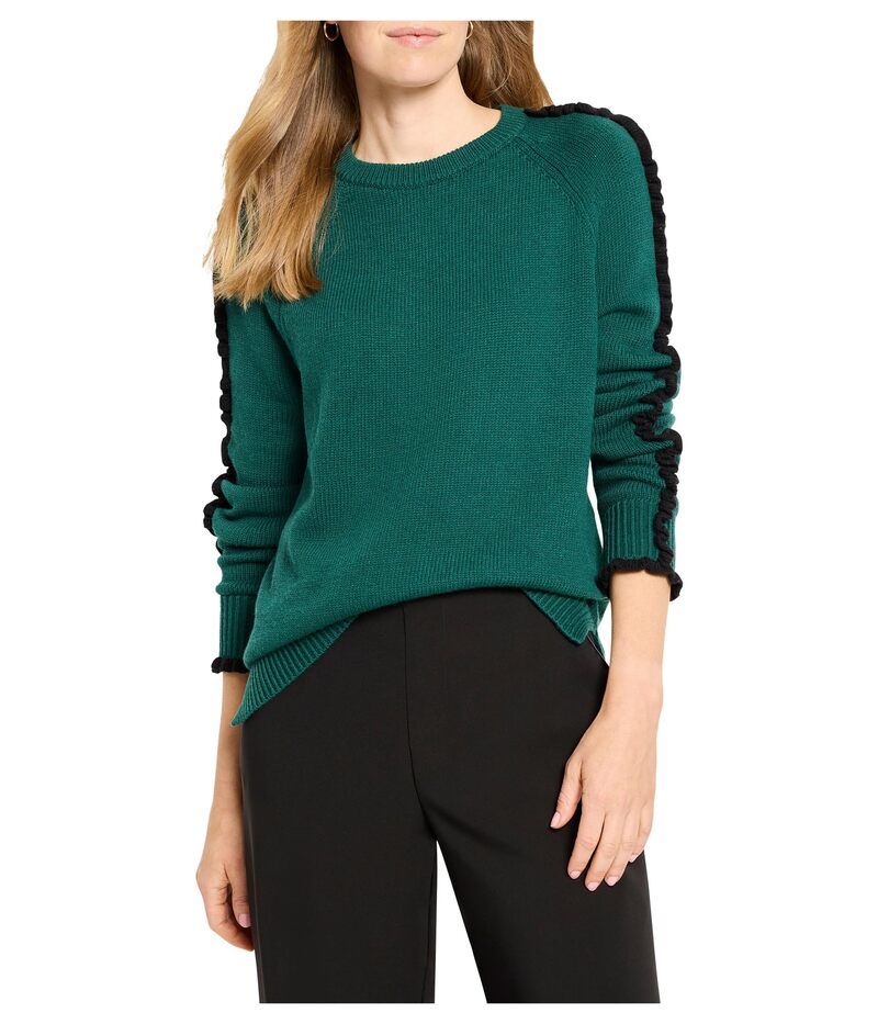 ニックプラスゾーイ レディース アウター ニット・セーター フリル ダウン NICZOE Ruffled Down Sweater Pine