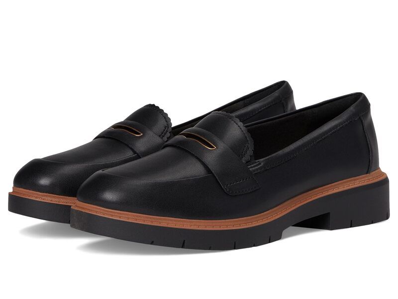 クラークス レディース シューズ スリッポン・ローファー Clarks Westlynn Glow Black Leather ブラック