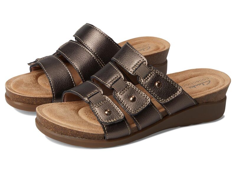 クラークス レディース シューズ サンダル Clarks Calenne Lily Bronze Metallic メタリック