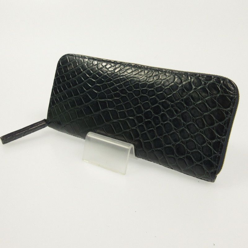 【姫路東店】 中古 JUNYA WARASHINA ジュンヤ ワラシナ 長財布 LACINA MINI CROC ネイビー 【124】
