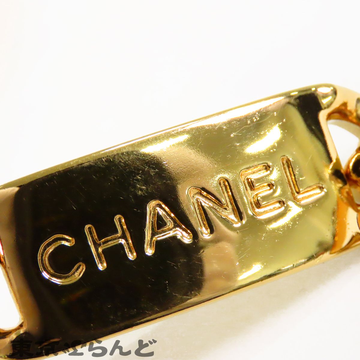 シャネル CHANEL チェーンベルト ゴールドxブラック メタル レザー GP