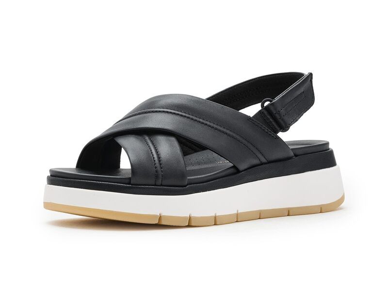 クラークス レディース シューズ ヒール Clarks Tuscan Cross Black Leather ブラック