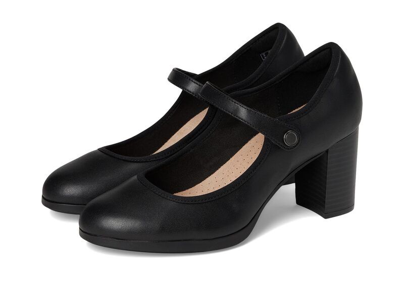 クラークス レディース シューズ ヒール Clarks Bayla Lily Black Leather ブラック