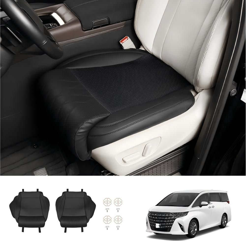 TOYOTA トヨタ ALPHARD アルファード / VELLFIRE ヴェルファイア 40 系 専用 フロントシートプロテクター レッグレスト付き ブラック / ブラウン / ベージュ 2P 傷防止 ドレスアップ 高級感 簡単装着
