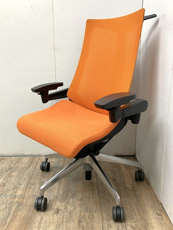 【中古品】イトーキ Act(アクト)チェア 可動肘付アクトチェア KG-477JB-ZTD3 オレンジ