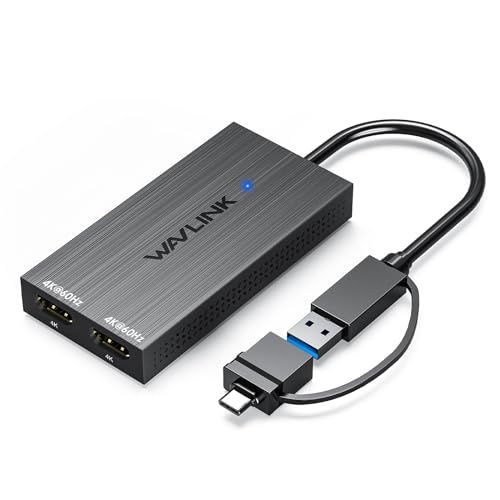 WAVLINK USB 3.1/USB C - デュアルHDMIアダプター、USBディスプレイアダプター、HDMI 変換アダプタ、DisplayLink デュアル HDMI 4K@60Hzディスプレイ出力、Dell HP Surface Le 1ff2c7ba