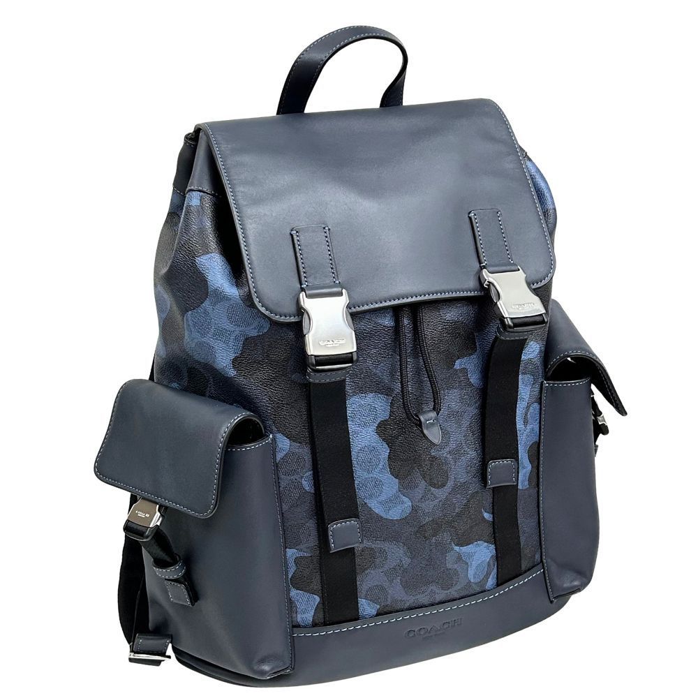 コーチ バッグ メンズ COACH リュックサック シグネチャー カモフラージュ プリント クラーク バック パック CDC20 SVBLM ブルーマルチ