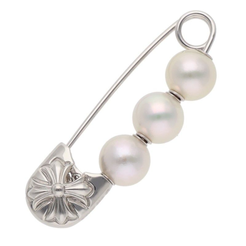 クロムハーツ ×ミキモト mikimoto CHプラスパールホワイトゴールドピン