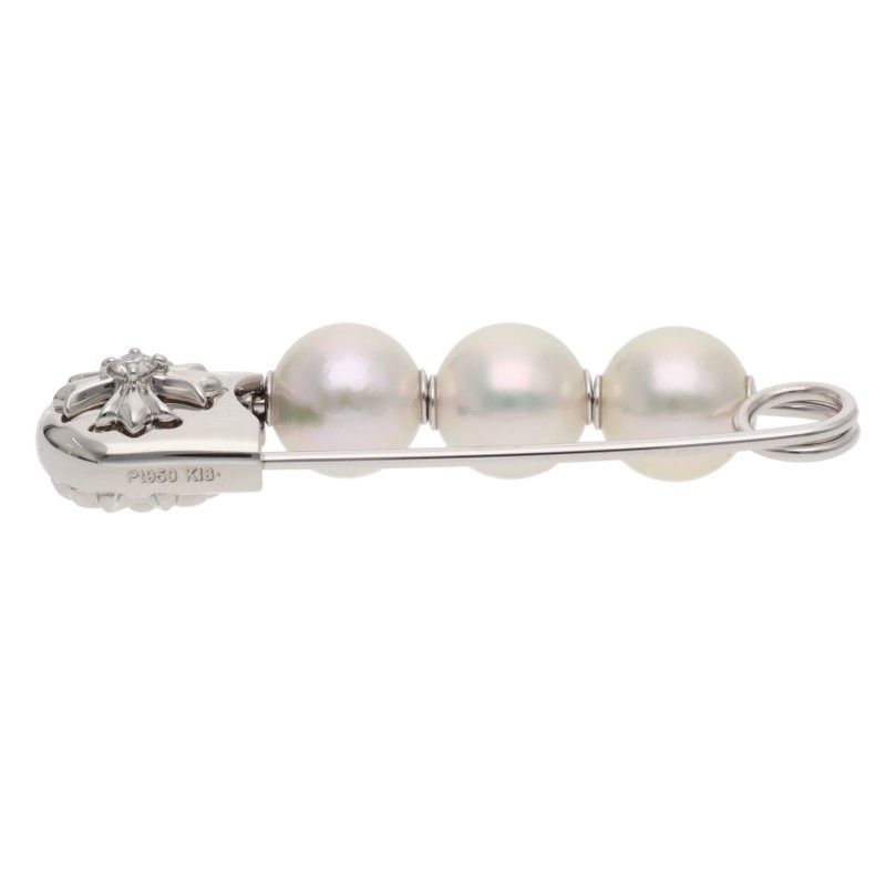 クロムハーツ ×ミキモト mikimoto CHプラスパールホワイトゴールドピン