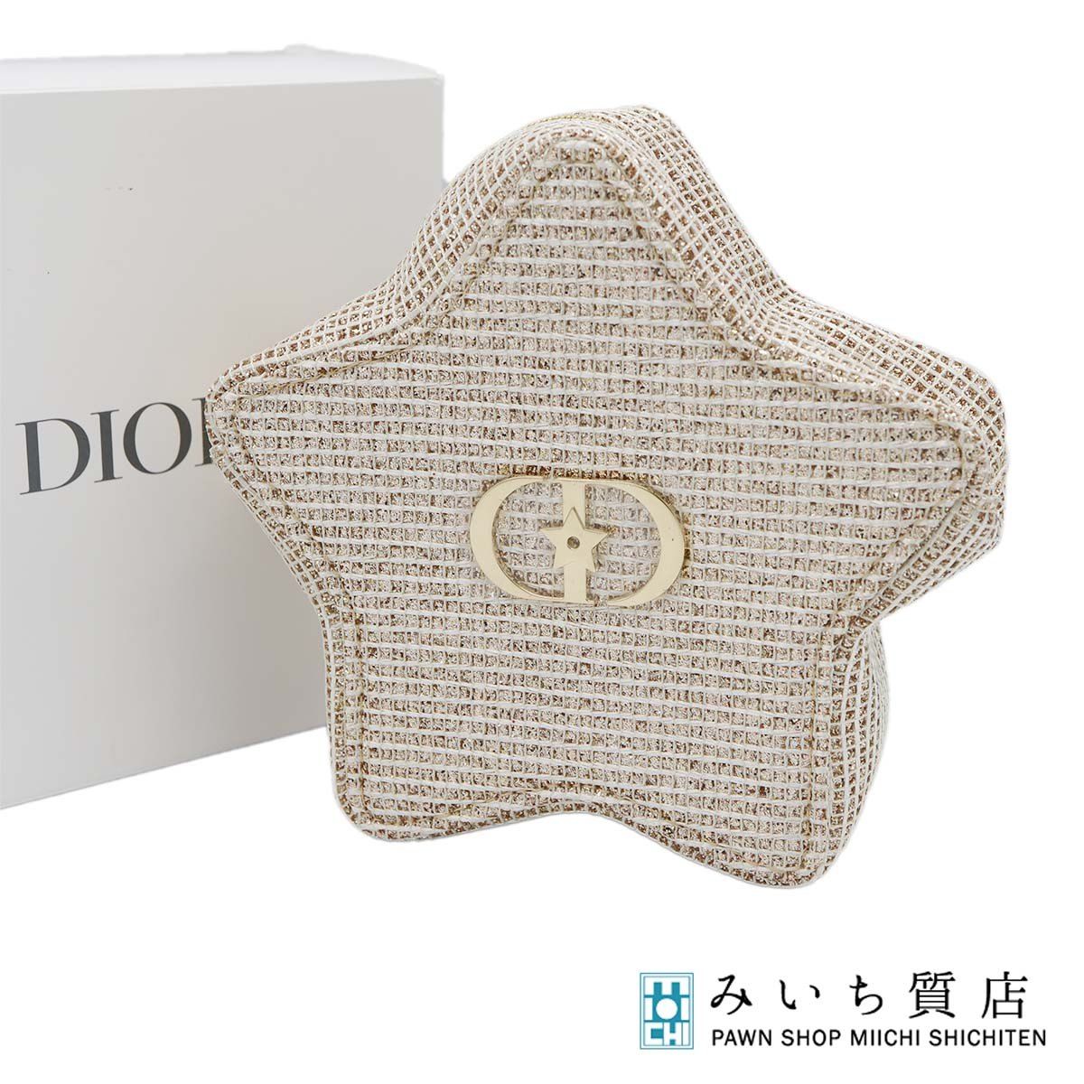 Christian Dior ディオール ポーチ 星 ベージュ系 ノベルティ 箱有