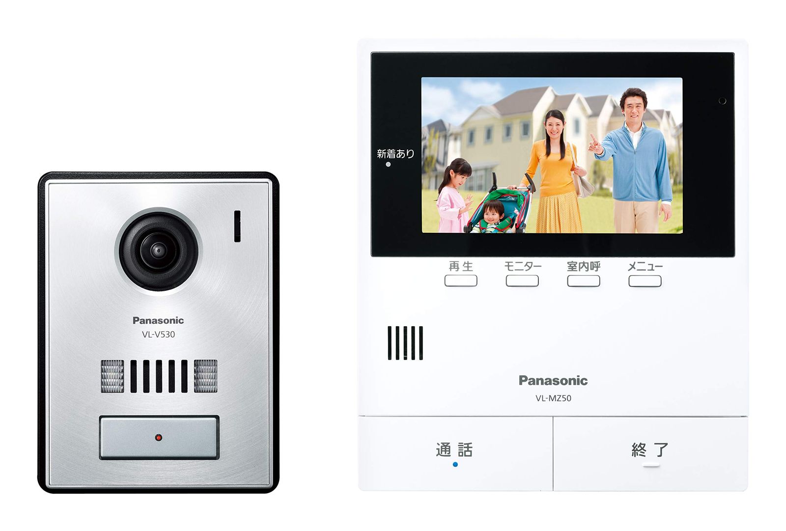 パナソニック テレビドアホン モニター親機 カメラ玄関子機(金属タイプ)セット VL-SZ50KP
