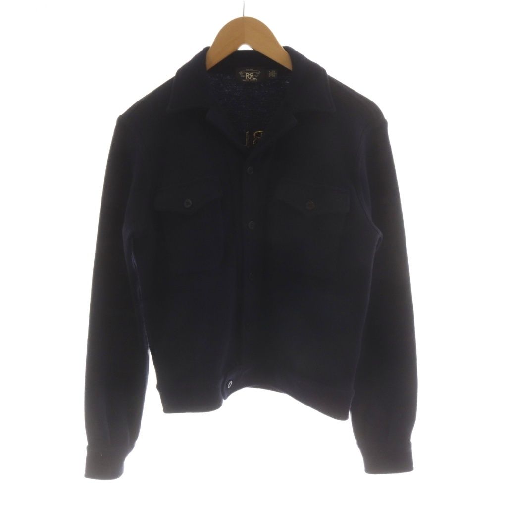 ダブルアールエル RRL スーベニア ニットカーディガン ウール カシミヤ混 紺 ネイビー /AN78