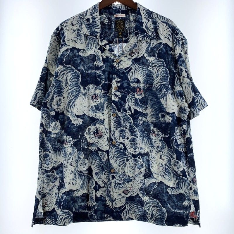 【中古品】 GYPSY＆SONS ジプシーアンドサンズ INDIGO HUNDLED TIGER SHIRTS GS2449926A インディゴ 百虎 シャツ 半袖 トップス 【140-260615-yo-13-tei】