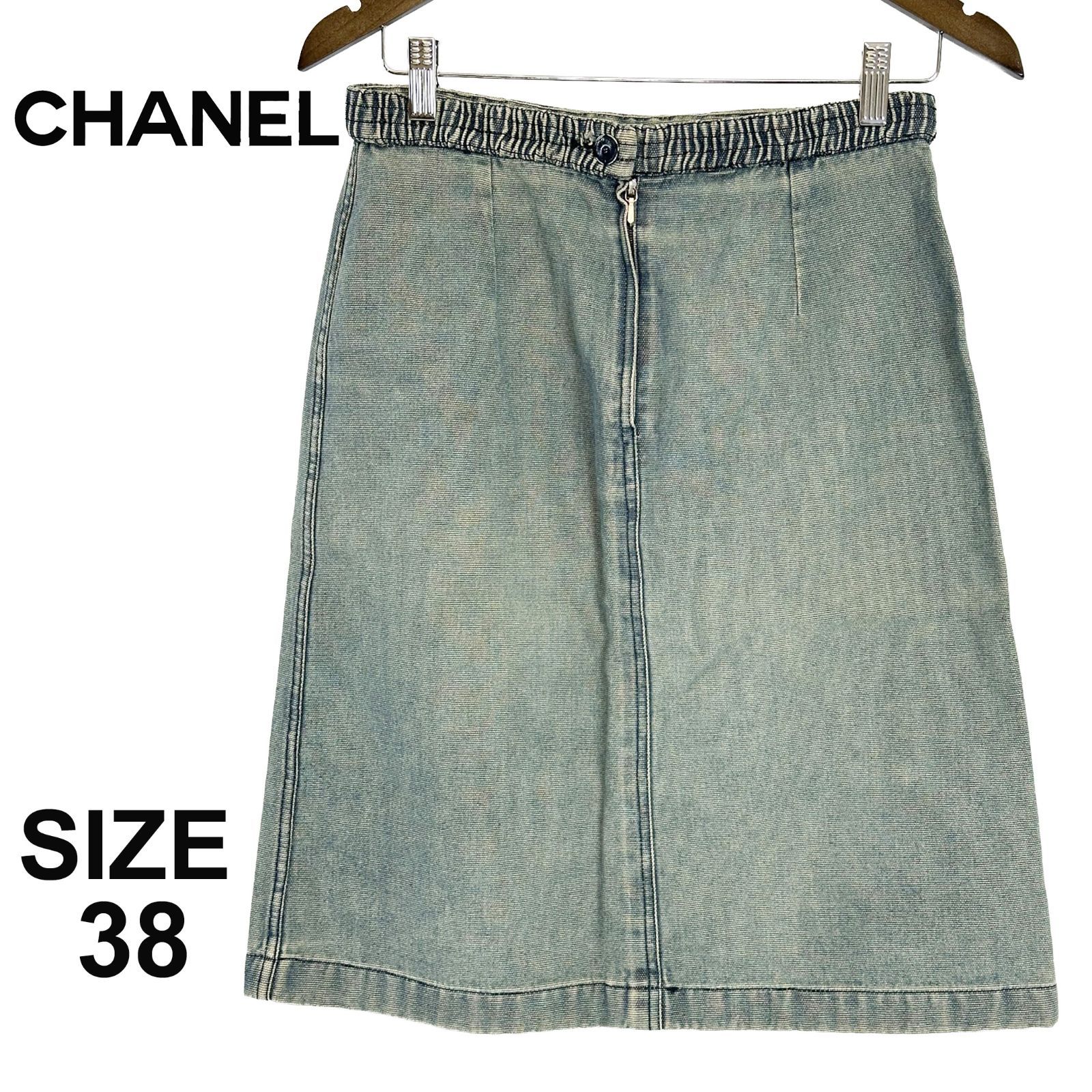 CHANEL 01P デニムスカート 38サイズ 綿100% M イタリア製