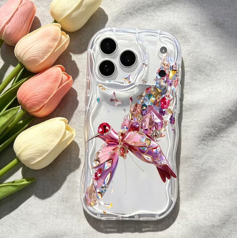 iPhoneケース】蝶柄グリッター 透明 TPU 17/16/15 Pro Max 対応 - メルカリ
