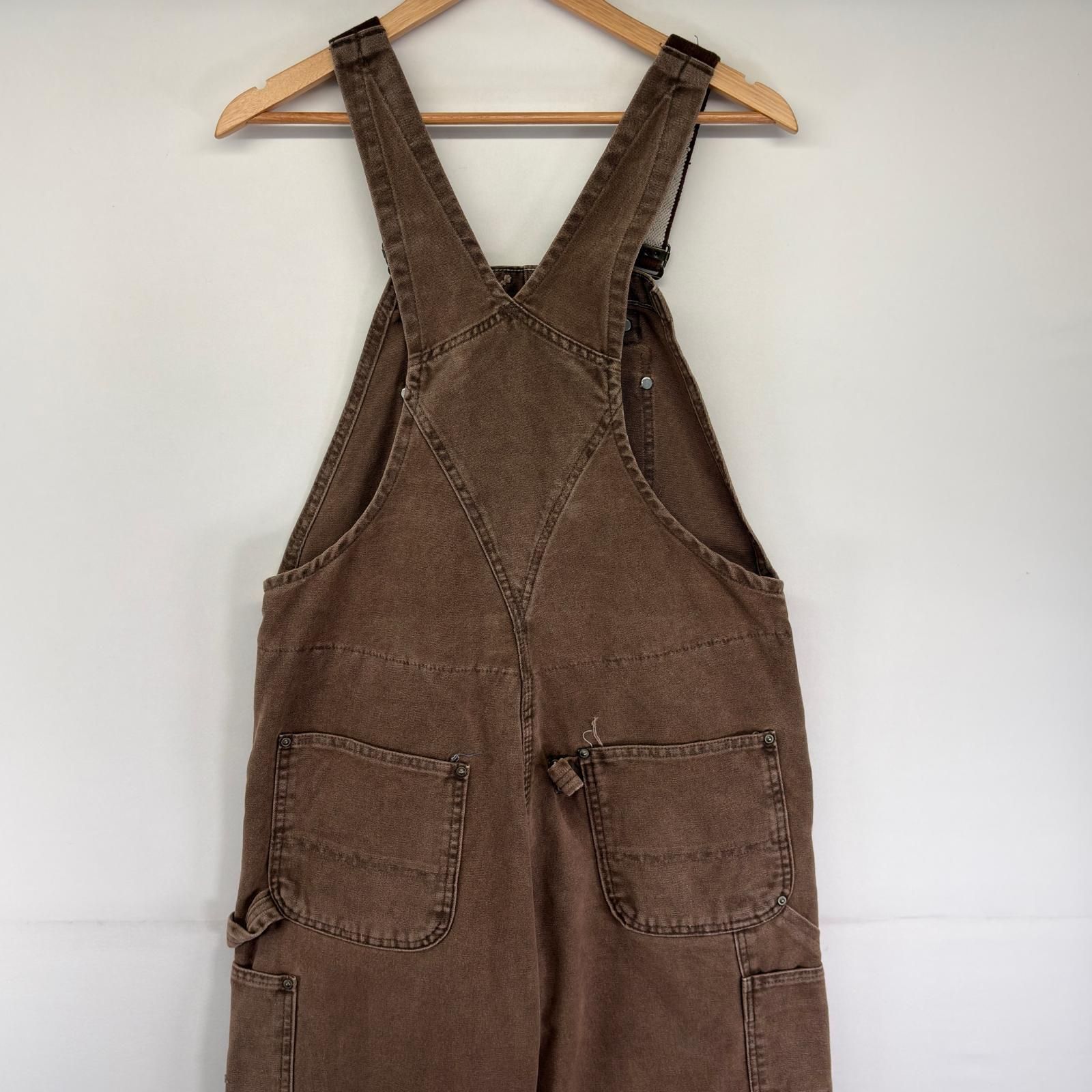 古着 カーハート Carhartt USA製 ダック オーバーオール ボタンフライ