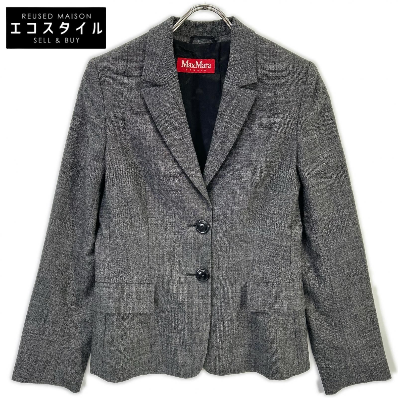MAXMARA STUDIO　マックスマーラスタジオ　グレー 2B テーラードジャケット　I 36