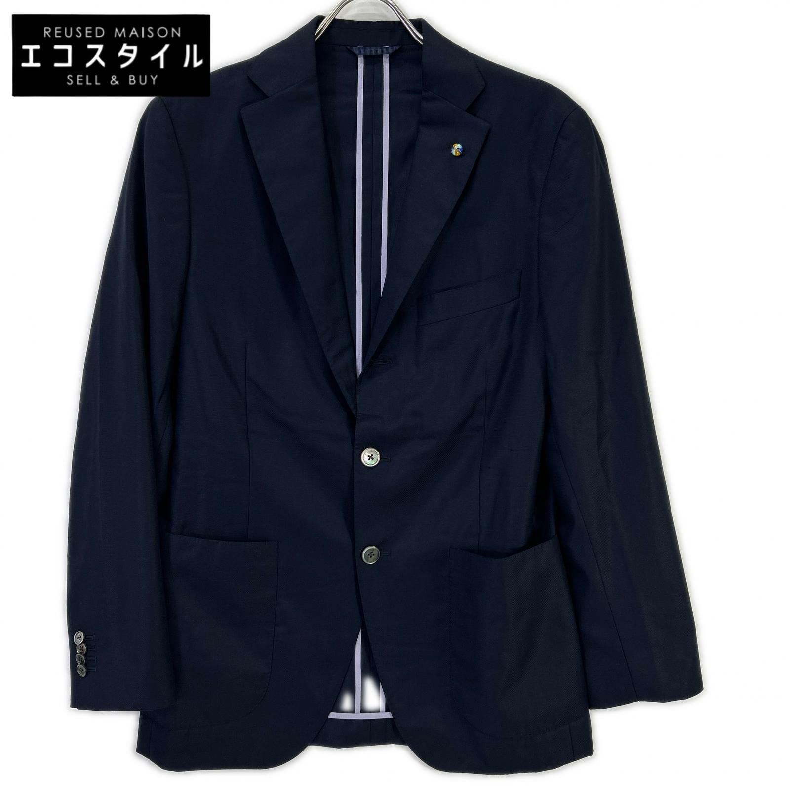 Belvest　ベルベスト　G10647 ネイビー SUPER150's ウール JACKET IN THE BOX 3Bジャケット　48