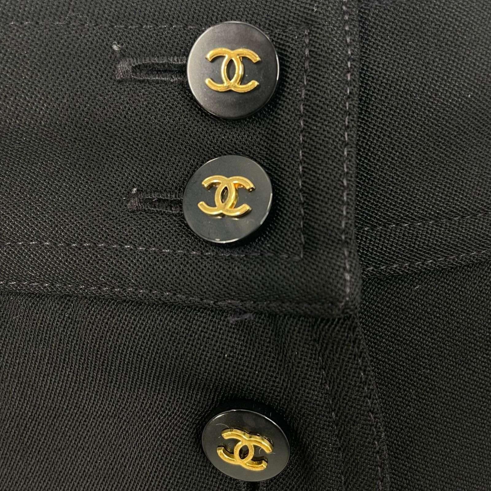 極美品 CHANEL シャネル ココボタン ウール スカート ブラック - メルカリ