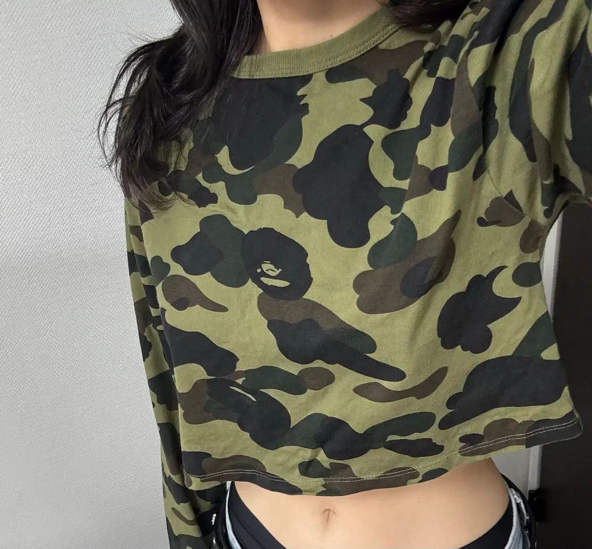 A BATHING APE アベイシングエイプ クロップド カモフラ ロング