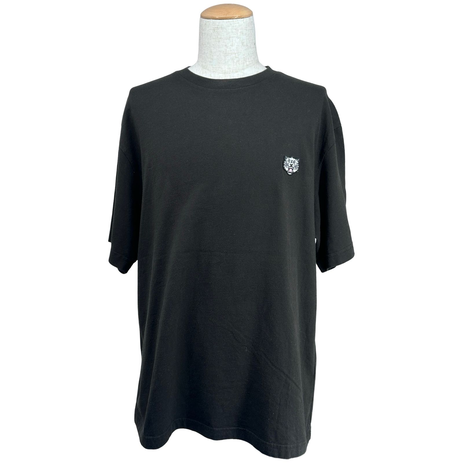 ケンゾー KENZO KENZO Happy Tiger ロゴ 刺繍Tシャツ FF55TS5274SG SS/H ブラック コットン メンズ 半袖Ｔシャツ