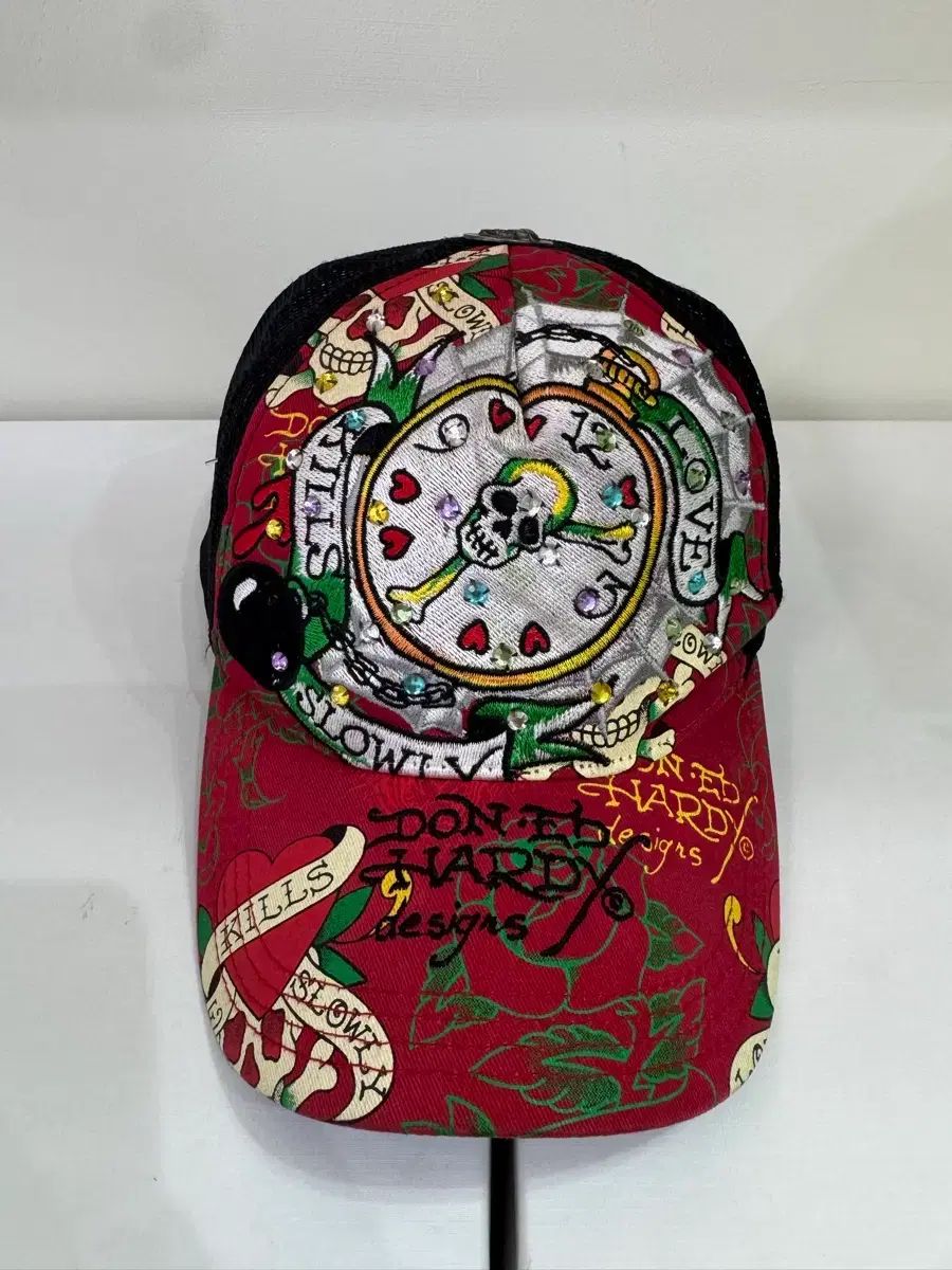 ヴィンテージ Ed Hardy(エドハーディー) 刺繍 メッシュキャップ