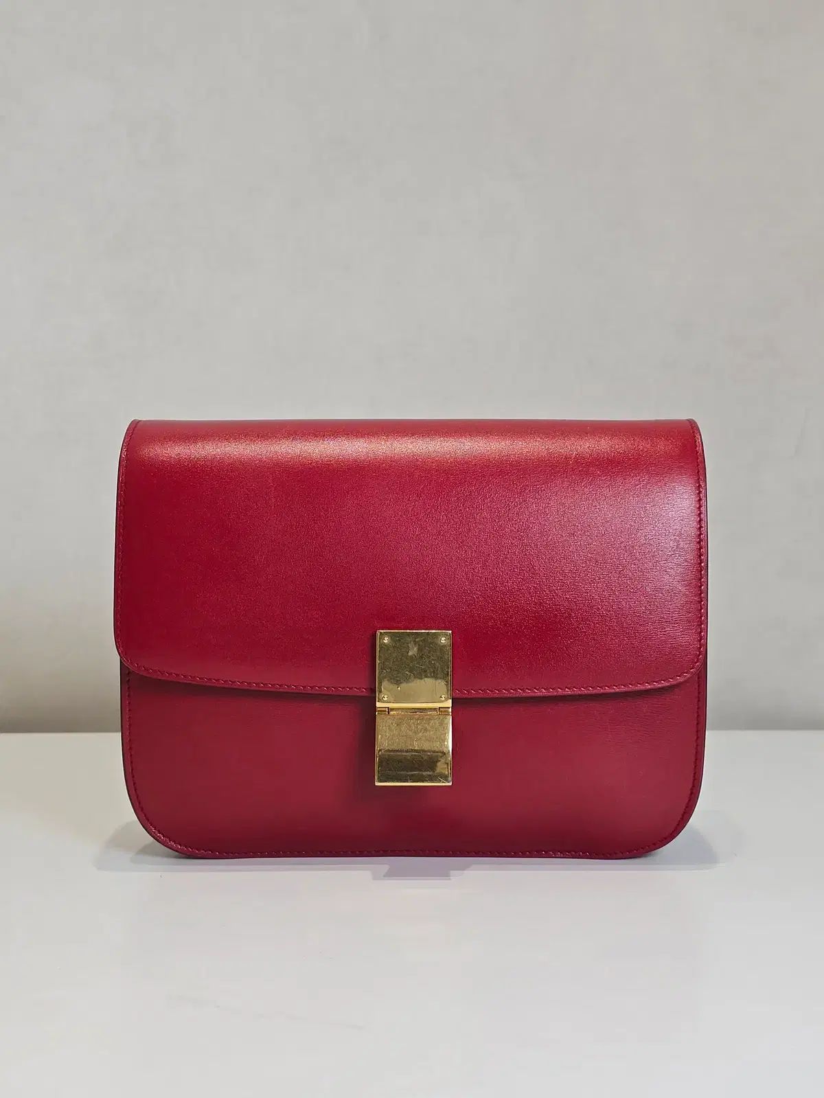 ラックスオール Celine セリーヌ Classic ボックス ミディアム レッド クロスバック 164173