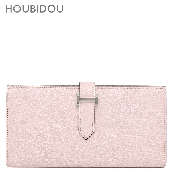 エルメス HERMES 長財布 ベアンスフレ シェブルミゾル モーヴペール シルバー金具 ピンク 2025年製 K 【箱】【中古】