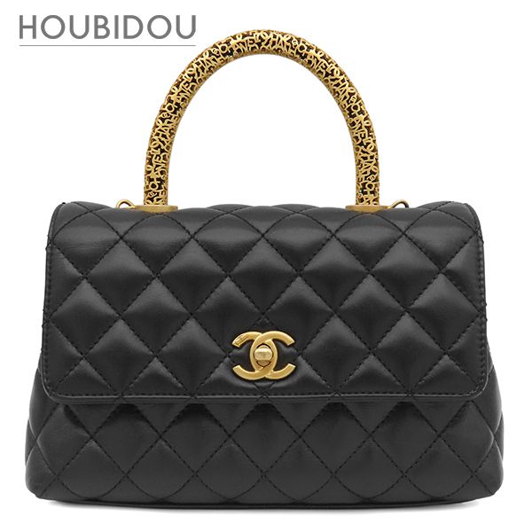 シャネル CHANEL 2WAYバッグ ココハンドル 24 ラムスキン ブラック マットゴールド金具 トップハンドル ココマーク ランダムシリアル 【保存袋】【中古】