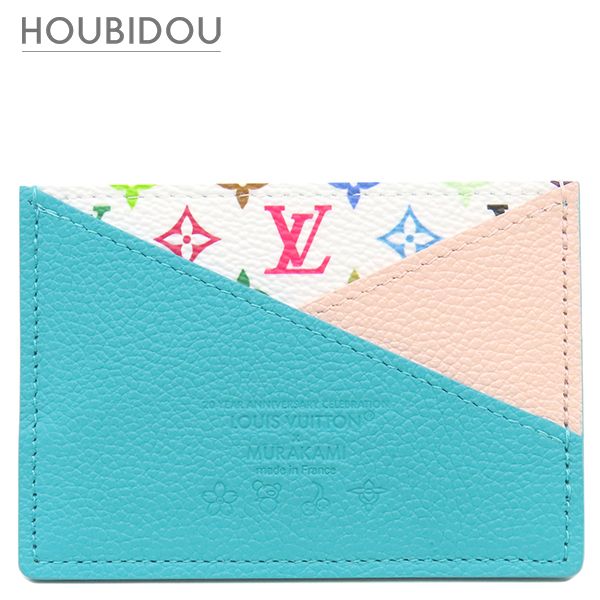 ルイヴィトン LOUIS VUITTON カードケース LV×TM ポルトカルト クリスクロス レザー モノグラムマルチカラー カビラブルー 新品 未使用 カード入れ M14090 RFID 【箱】【中古】
