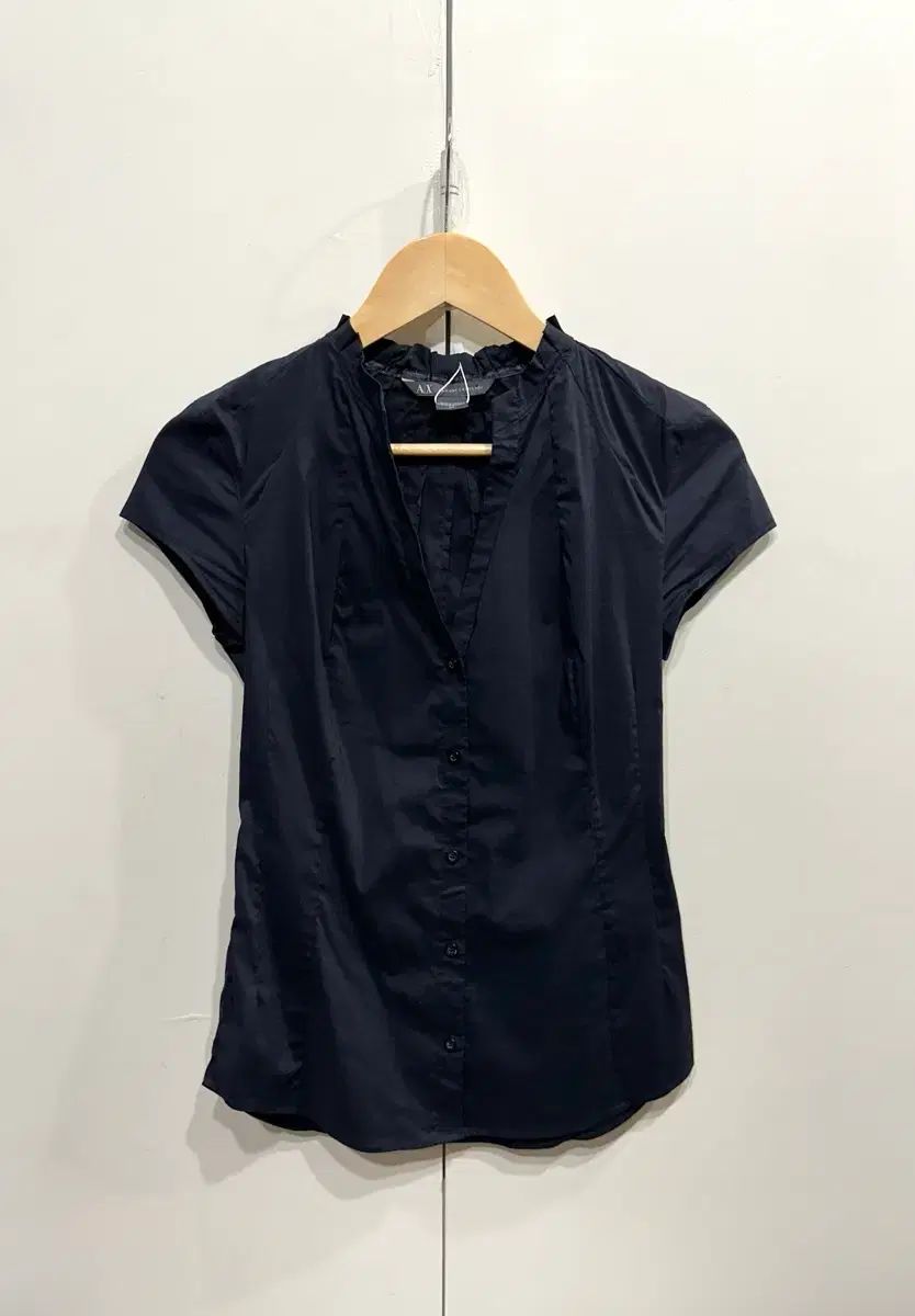 ARMANI EXCHANGE ネック フリル 半袖 シャツ