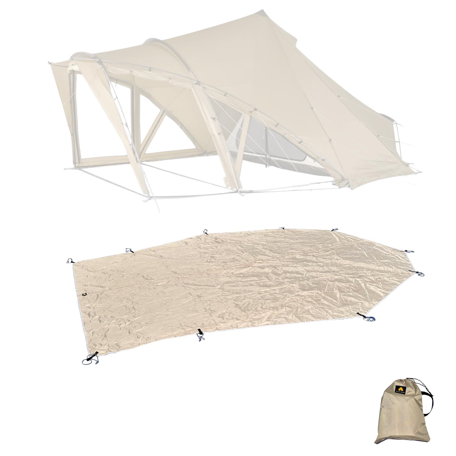 ☆新品☆グランドシート テントアクセサリ 防水シート フットプリント ハトメつき 収納袋付き アウトドア キャンプ ※テント本体は含まれません【ゼインアーツ代替品】 (LOLO ロロ 代替品 全面用) 6a3561c0