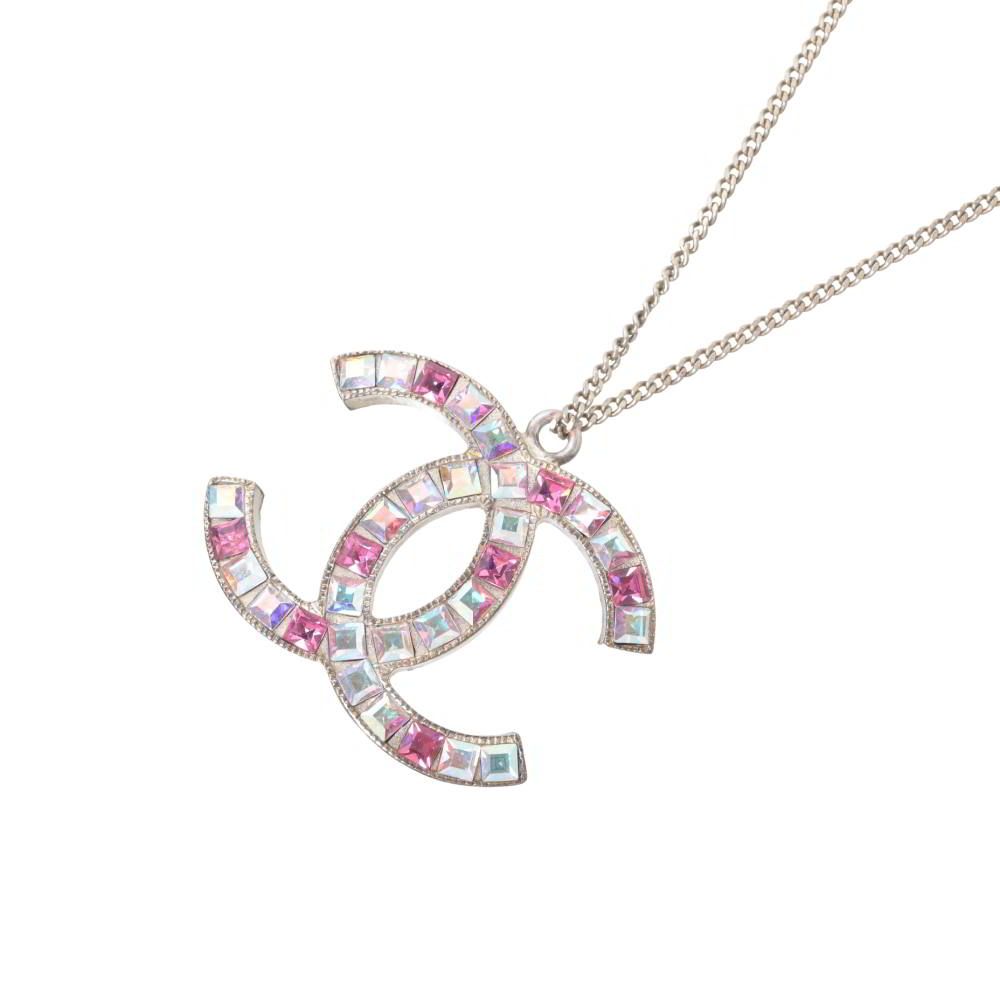 CHANEL 06P カラー ラインストーン ココマーク ネックレス