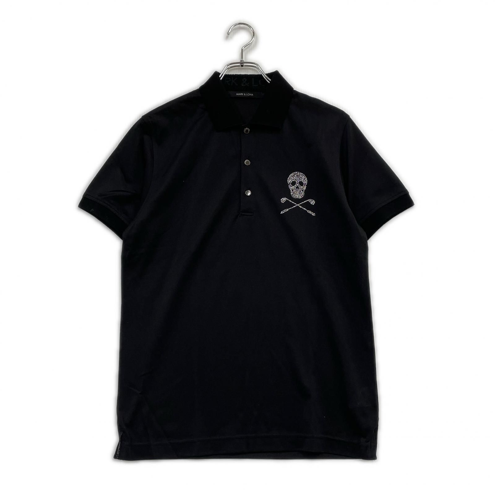 MARK&LONA ポロシャツ スカルサークルロゴ 中古 メンズ マークアンドロナ MARK&LONA 半袖ポロシャツ L ブラック