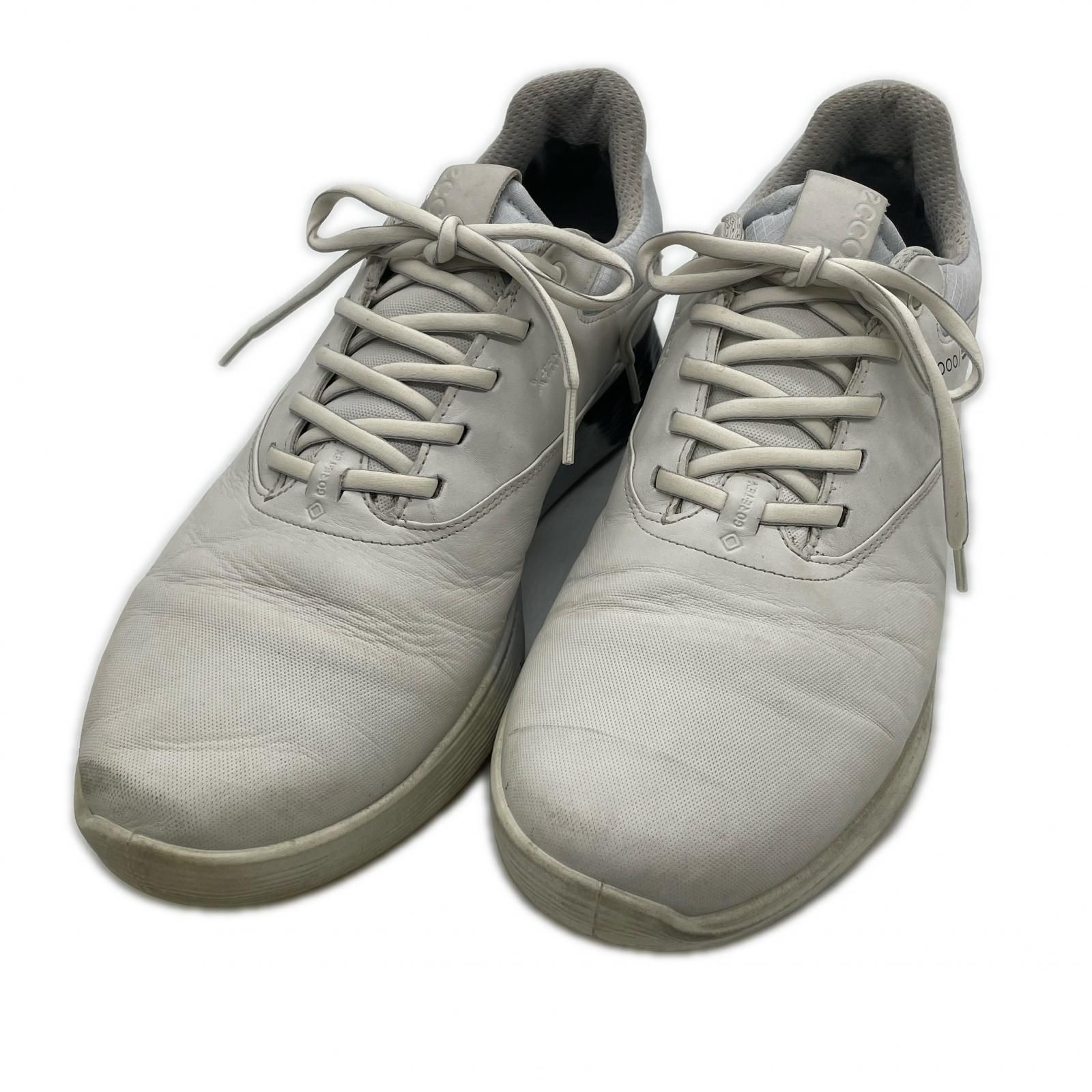 中古 エコー ecco ゴルフシューズ 27.5cm ホワイト×ブラック エス・スリー S-THREE スパイクレス [10294460613]