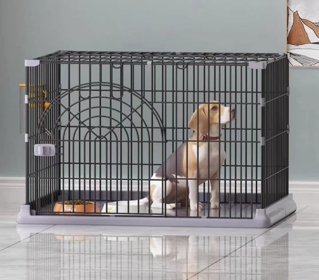 TY N&S ペットケージ サークルトレー付き 屋根面付き DC10030-11 ウサギ 猫 超小型犬 小型犬用 室内ケージ 1段 コンパクト グリーン・ピンク・ブラック 幅76×奥行50.5×高さ47cm (ブラック)mt ace866e4