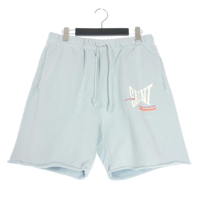 セントマイケル SAINTMICHAEL 25SS RIBON SAINT SWEAT SHORTS スウェットショーツ ショートパンツ L ブルー 青 SM-HR8-0000-060