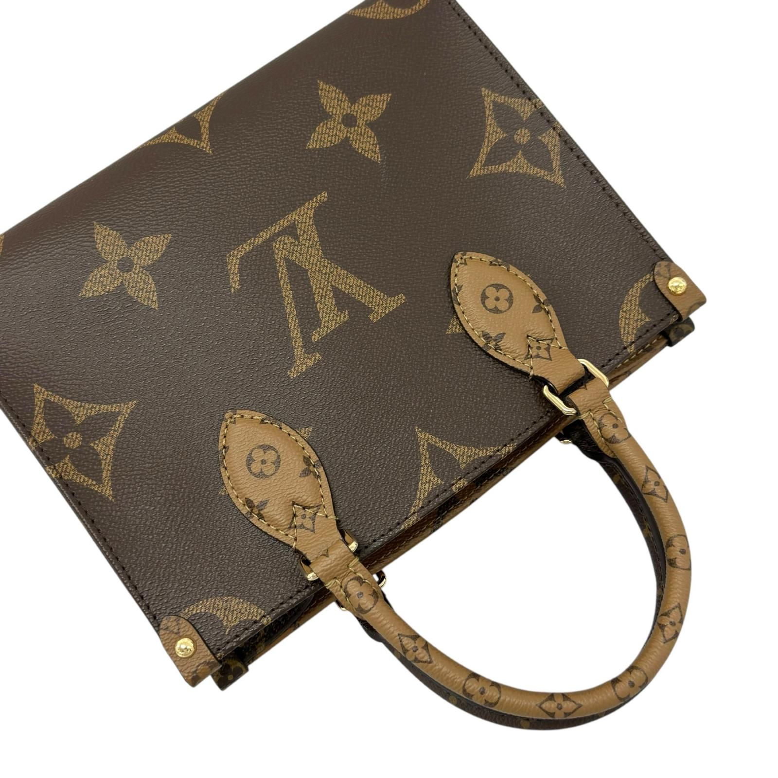 ご成約商品【正規品】LOUIS VUITTON バンドーブラウンモノグラム 美品 LOUIS VUITTON ルイ・ヴィトン オンザゴーPM M46373 ハンドバッグ