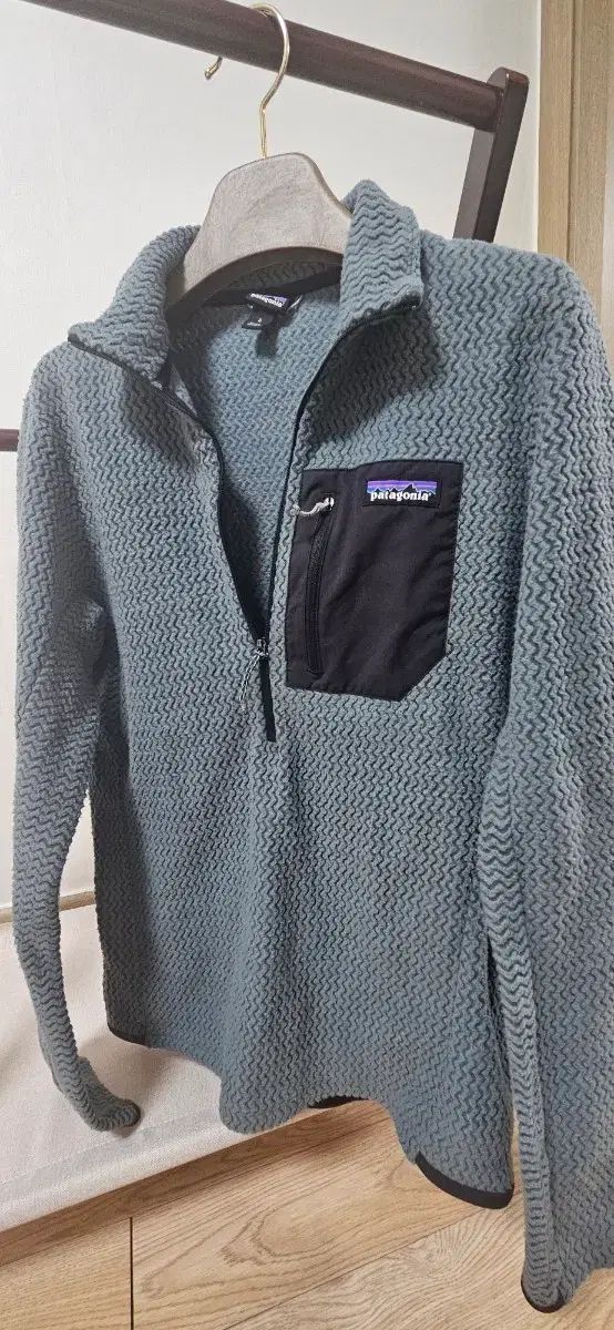 Women's S パタゴニア R1 ハーフジップアップ グレー
