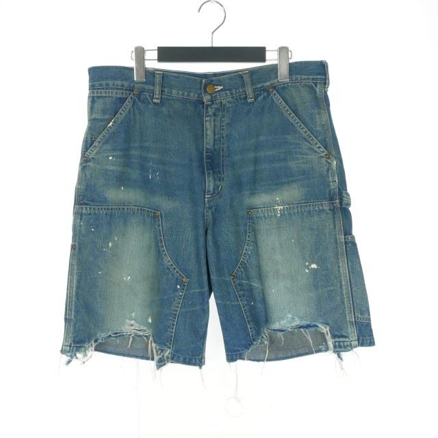 セントマイケル SAINTMICHAEL 25SS DOUBLE KNEE SHORTS デニムショートパンツ ショーツ M インディゴ SM-HR8-0000-073