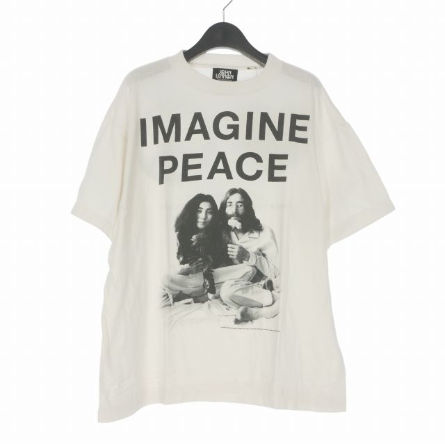 セントマイケル SAINTMICHAEL 26SS JL_SS T-SHIRT/IMAGINE PEACE プリントTシャツ カットソー 半袖 L ホワイト 白 SM-MK8-0000-C27