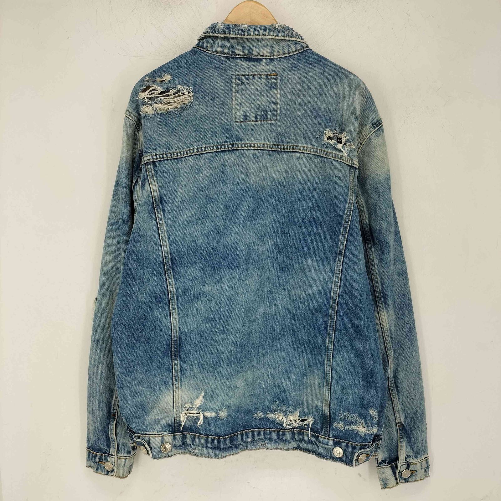 ザラ ZARA オーバーサイズ ダメージ 加工 デニムジャケット メンズ JPN 