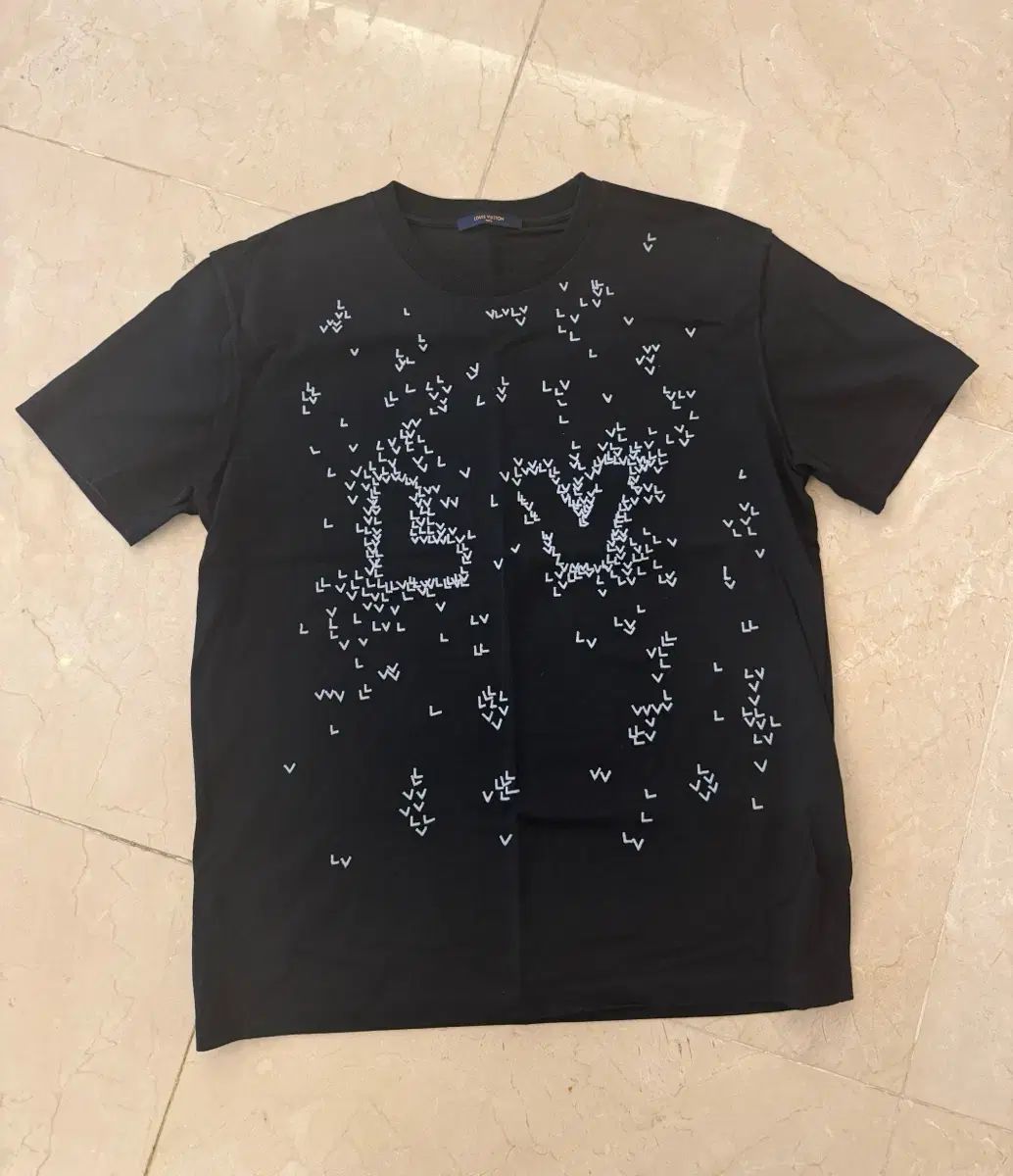 Louis Vuitton ルイヴィトン ヴァージル 刺繍 Tシャツ 黒 XL
