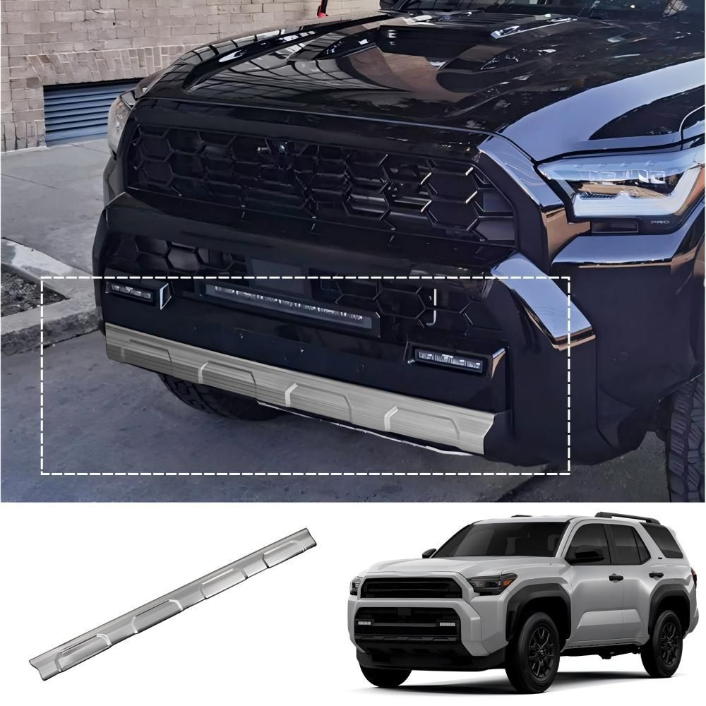 TOYOTA トヨタ 2025 4Runner フォーランナー フロントバンパープロテクター 銀チタンヘアライン ドレスアップ 傷防止 貼るだけ簡単 耐摩耗 ステンレス製 車種専用 高級感 耐久性 簡単取付 おすすめ！