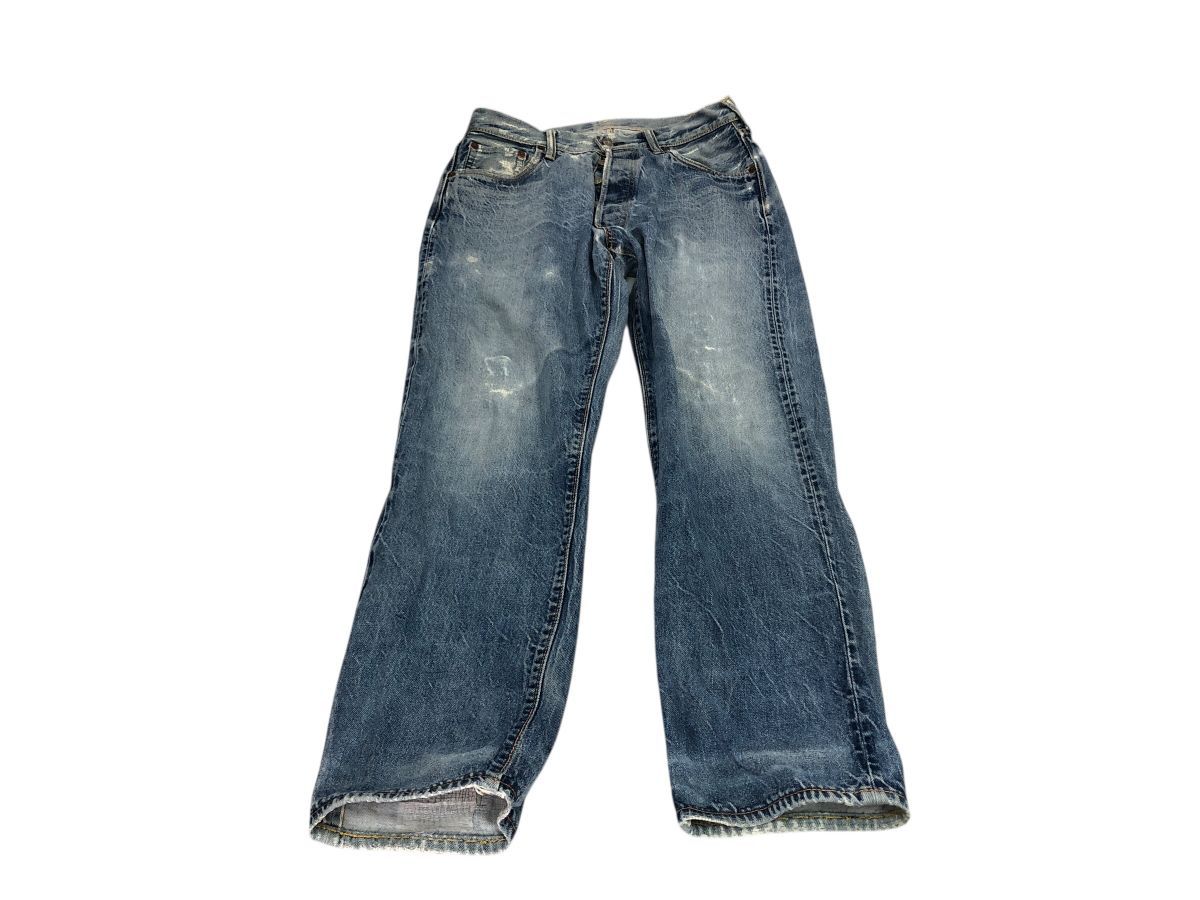 EVISU　エヴィスジーンズ　2001　No1　SPECIAL　34インチ　ダメージ　ヒゲ　リペア　ブーツカット（中古）FDAX-N3734 10,585円