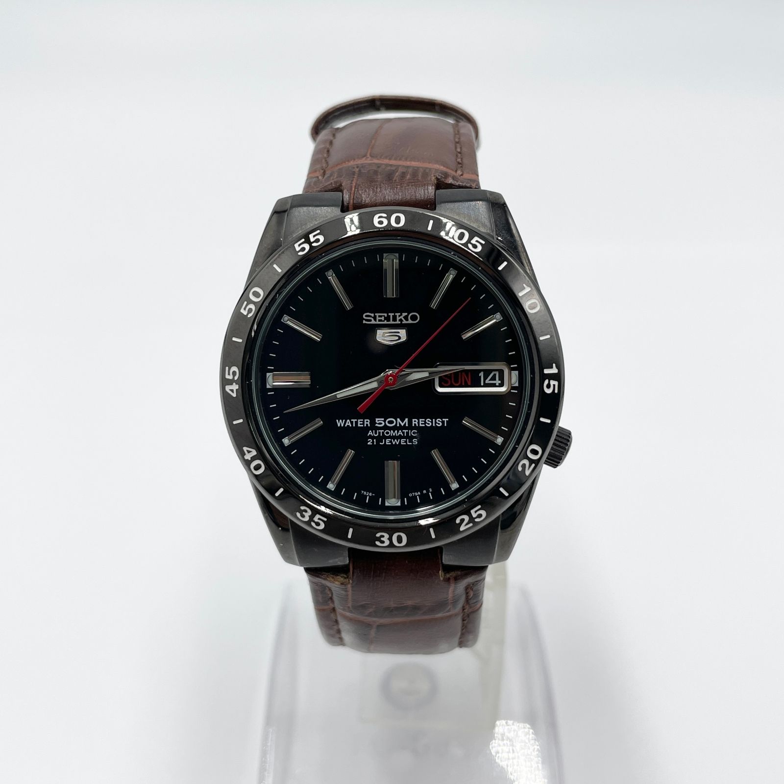 美品 セイコー SEIKO 5 21石 7S26-02T0 自動巻き 腕時計 ブラック文字