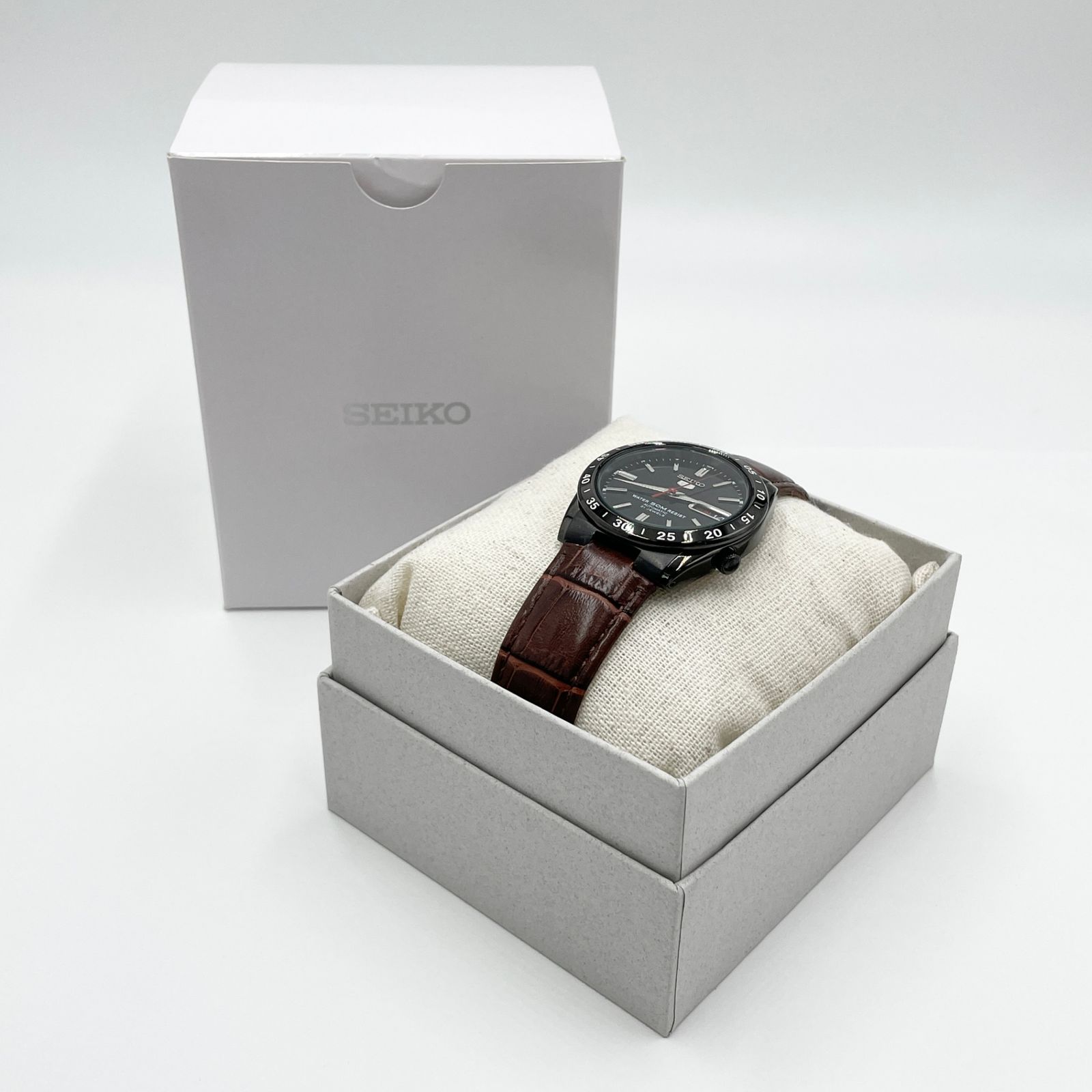 美品 セイコー SEIKO 5 21石 7S26-02T0 自動巻き 腕時計 ブラック文字
