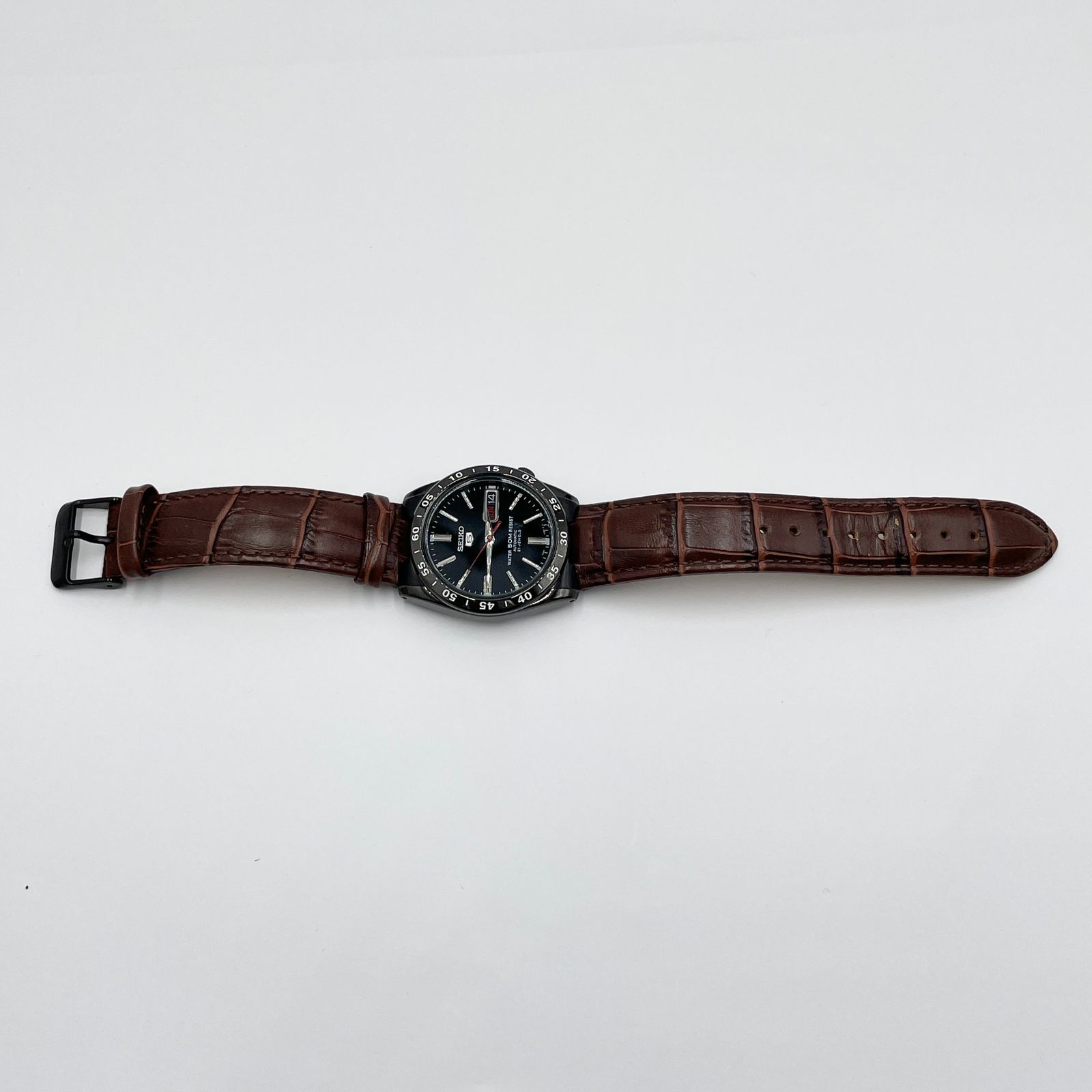 美品 セイコー SEIKO 5 21石 7S26-02T0 自動巻き 腕時計 ブラック文字