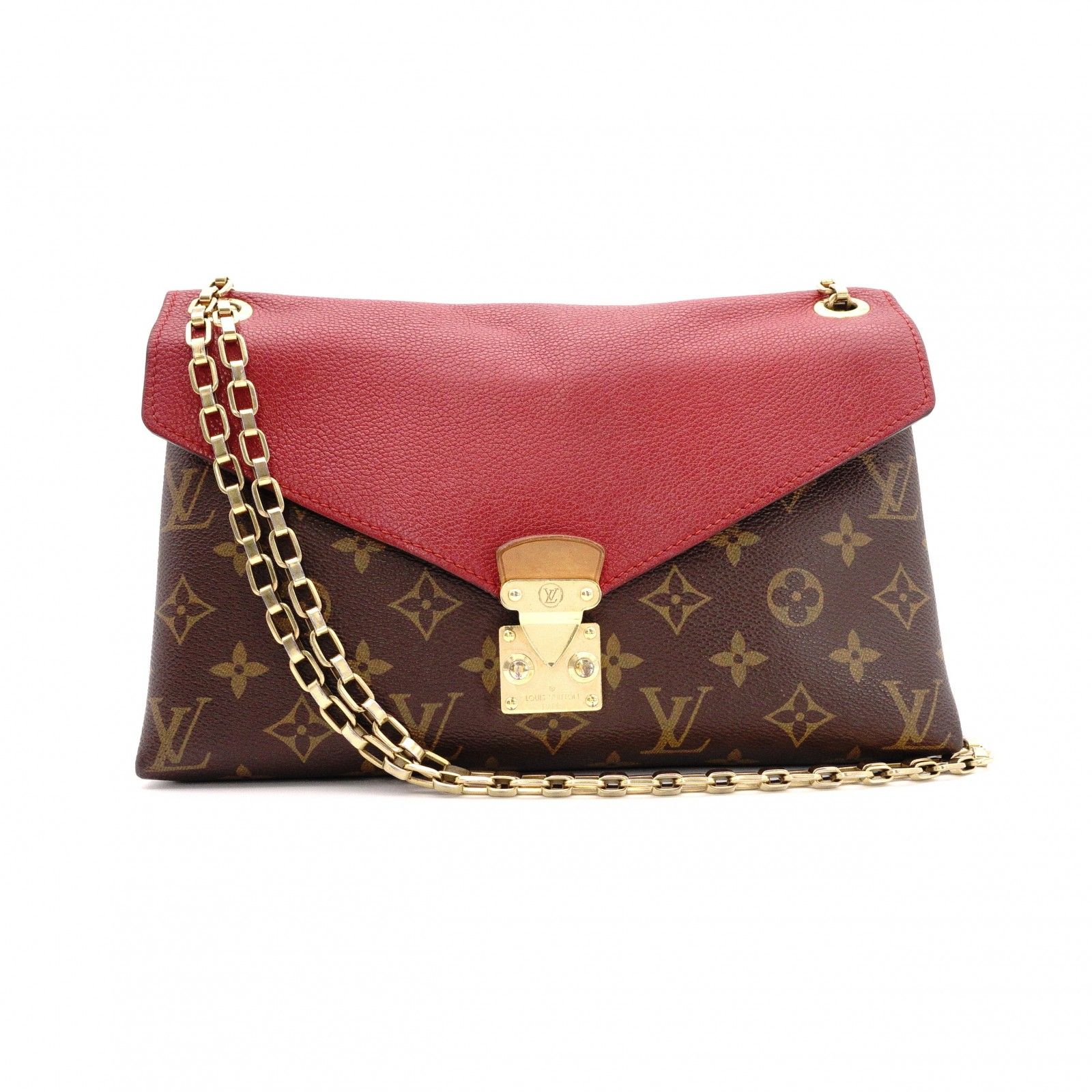 LOUIS VUITTON ルイヴィトン パラスチェーン モノグラムキャンバス ショルダーバッグ レザー/PVC ブラウン系